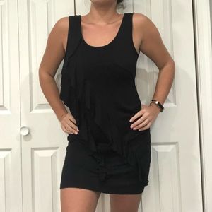 Aqua Brand Black Ruffled Dress